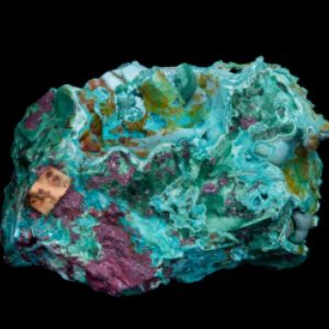Chrysocolla with Malachite and Cuprite from the John Ruskin Mineral Collection